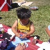 Kyle at the craft table
