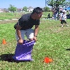 Who let this guy play in the kids race?